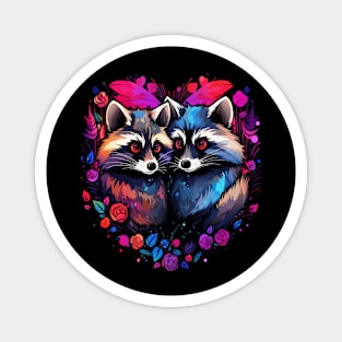 Raccoon Couple Valentine Magnet